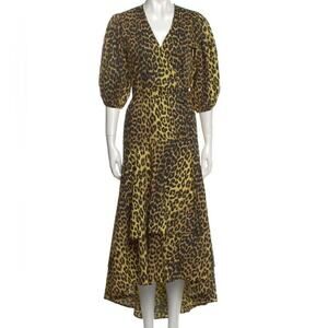 NWT GIANNI LEOPARD PRINT TIE WAIST DRESS SIZE‎ 34